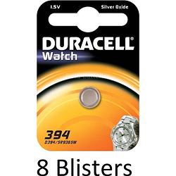 Foto van 8 stuks (8 blisters a 1 st) duracell knoopbatterij 394 sbl1