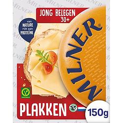 Foto van Milner jong belegen 30+ kaas 6 plakken 150g bij jumbo