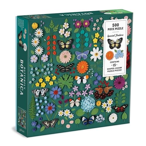 Foto van Butterfly botanica 500 piece puzzle with shaped pieces - puzzel;puzzel (9780735369702)