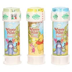 Foto van 3x winnie de poeh bellenblaas flesjes met bal spelletje in dop 60 ml voor kinderen - bellenblaas