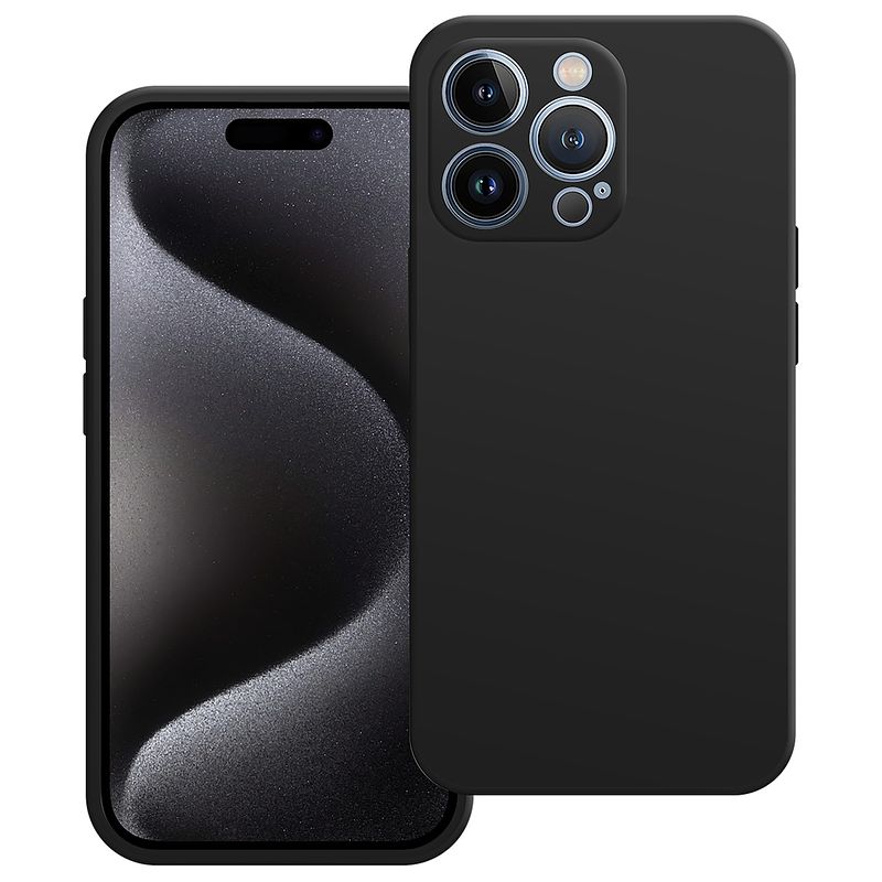 Foto van Just in case premium liquid color tpu case voor apple iphone 15 pro telefoonhoesje zwart