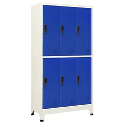 Foto van Vidaxl lockerkast 90x45x180 cm staal grijs en blauw