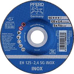 Foto van Pferd eh 125-2,4 sg inox 61341223 doorslijpschijf gebogen 125 mm 22.23 mm 25 stuk(s)