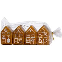 Foto van Rustik lys kaarsjes gingerbread house set van 4 klein siena