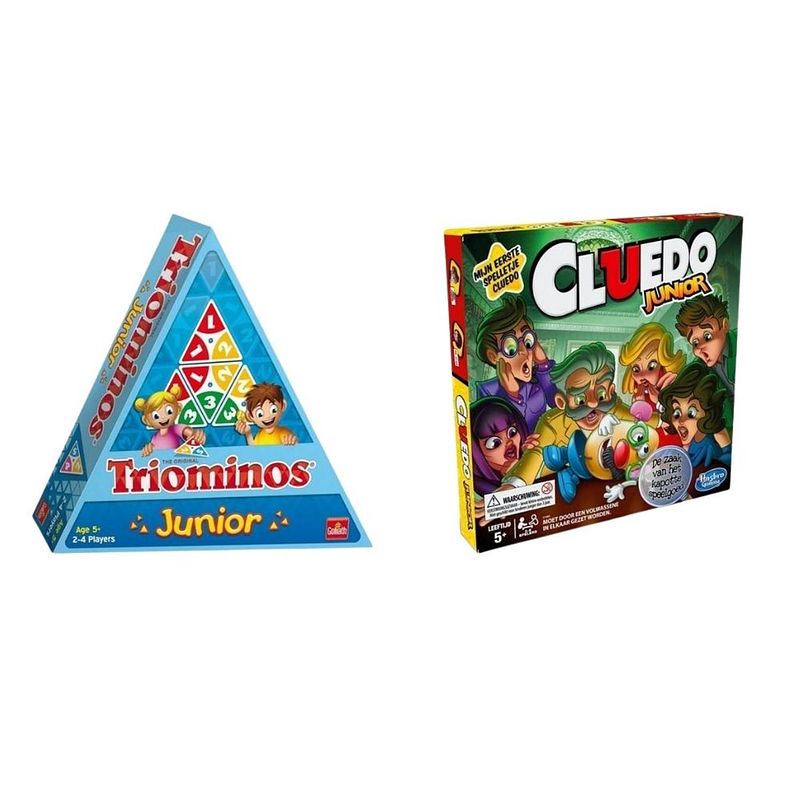 Foto van Spellenbundel - 2 stuks - triominos junior & cluedo junior