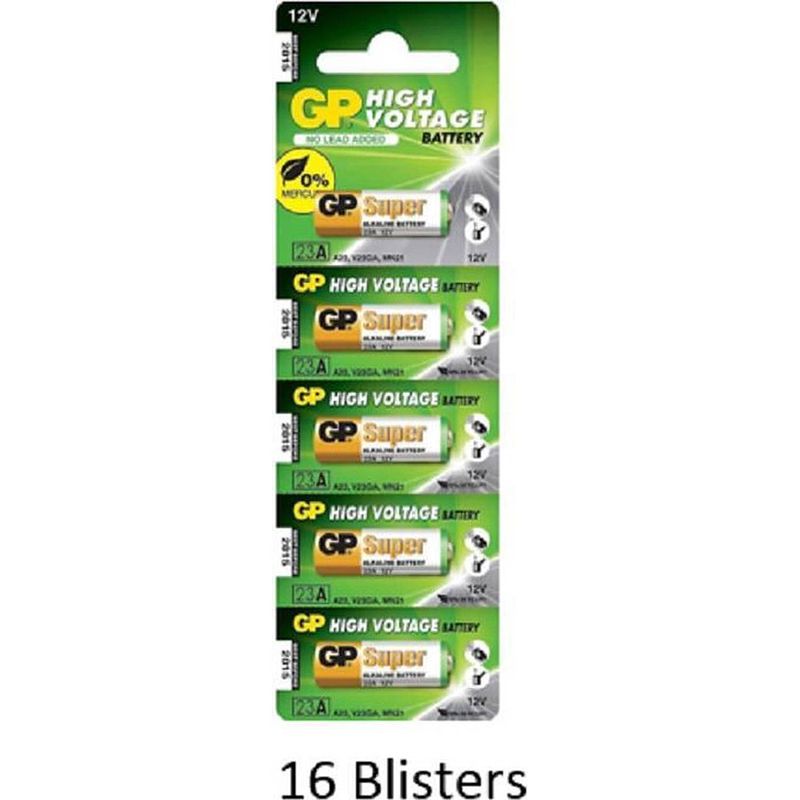 Foto van 80 stuks (16 blisters a 5 stuks) gp alkaline 23ae c5 / 12v