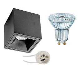 Foto van Opbouwspot set - osram parathom par16 930 36d - pragmi cliron pro - gu10 fitting - dimbaar - opbouw vierkant - mat zwart