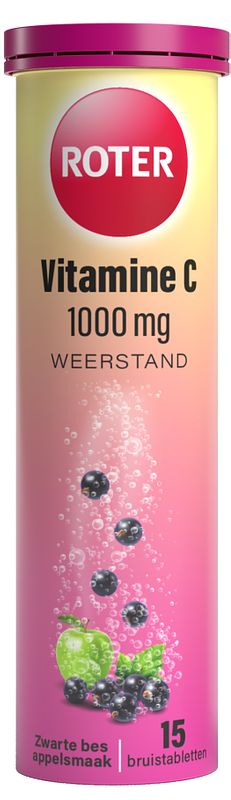 Foto van Roter vitamine c 1000mg weerstand zwarte bes appel bruistabletten