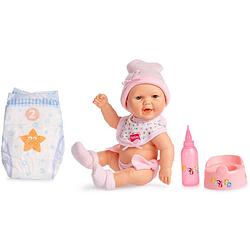 Foto van Berjuan babypop baby pipí meisjes 30 cm vinyl/textiel roze/wit