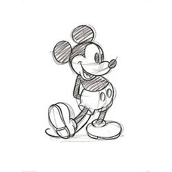 Foto van Pyramid mickey mouse sketched single kunstdruk 60x80cm