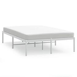 Foto van The living store bedframe klassiek wit - 207x125x31 cm - robuuste metalen constructie