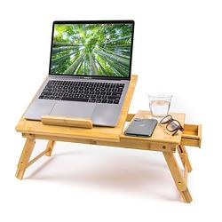Foto van Budu laptoptafel - bedtafel - banktafel - laptoptafel verstelbaar - laptoptafeltje bamboe hout - laptopstandaard