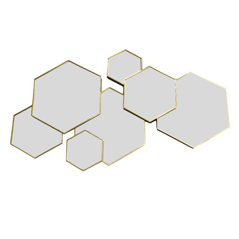 Foto van Orange85 spiegel - hexagon - goud - 61,5x38cm - spiegels - wandspiegel