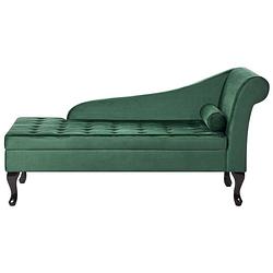 Foto van Beliani pessac - chaise longue-groen-fluweel