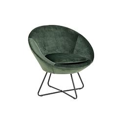 Foto van Cenna fauteuil bosgroen, zwart metaal.