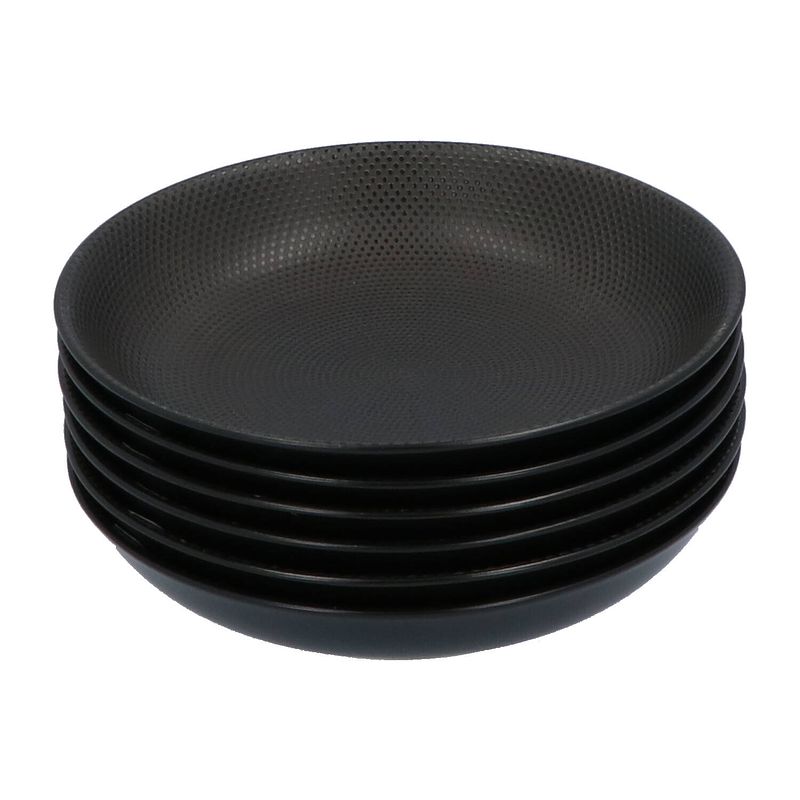 Foto van 4goodz porseleinen soep borden caviar 6 stuks 20 cm - zwart