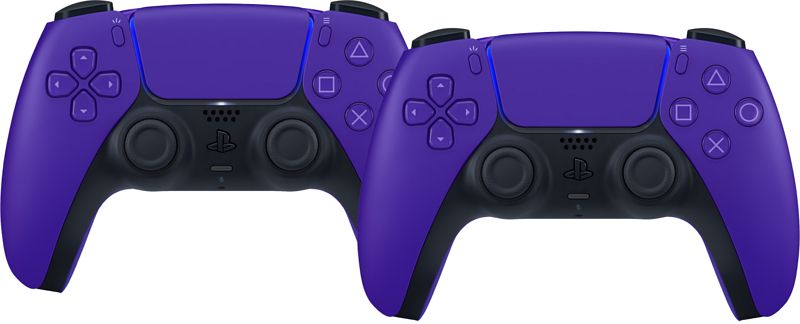 Foto van Sony playstation 5 dualsense draadloze controller galactic purple duo pack