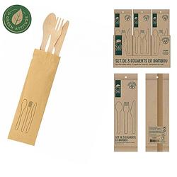 Foto van Cook concept bamboe bestek set - 4 stuks - biologisch afbree