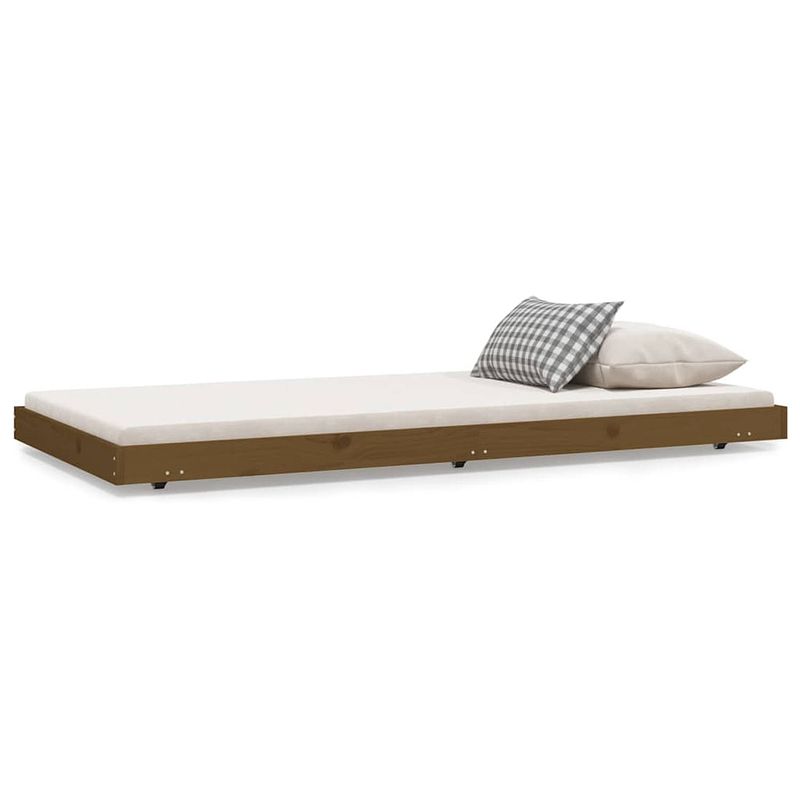 Foto van The living store bedframe 90x190 cm massief grenenhout honingbruin - bed