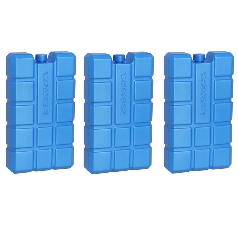 Foto van 3x stuks koelelementen 400 ml 9,5 x 16 cm blauw - koelelementen