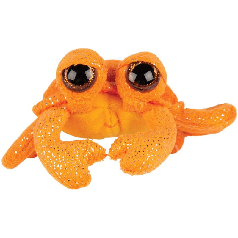 Foto van Suki gifts pluche krab knuffeldier - cute eyes - oranje - 14 cm - knuffel zeedieren