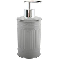 Foto van Msv zeeppompje/dispenser - industrial - metaal - taupe - 7.5 x 17 cm - 250 ml - zeeppompjes