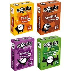 Foto van Spellenbundel - squla - 4 stuks - groep 1 t/m 8 - taal, spelling, rekenen & aardijkskunde