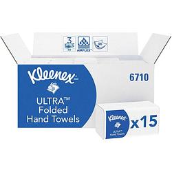 Foto van Kleenex papieren vouwhandoeken, ultra super soft, 3-laags, 96 vellen, pak van 15 stuks