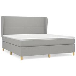 Foto van The living store boxspringbed - - - 203x183x118/128 cm - lichtgrijs