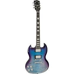 Foto van Gibson modern collection sg modern lh blueberry fade linkshandige elektrische gitaar met koffer