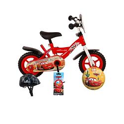 Foto van Volare kinderfiets disney cars - 10 inch - doortrapper - inclusief fietshelm en accessoires
