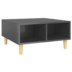 Foto van The living store salontafel scandinavische stijl - 60x60x30 cm - met opbergschappen - hoogglans grijs