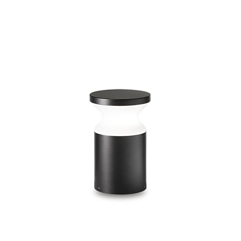 Foto van Landelijke zwarte sokkellamp - ideal lux torre - e27 fitting - 15w - sfeervolle buitenverlichting