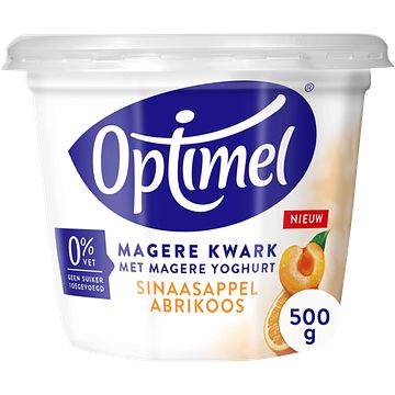 Foto van Optimel magere kwark sinaasappel abrikoos 1 x 500g bij jumbo