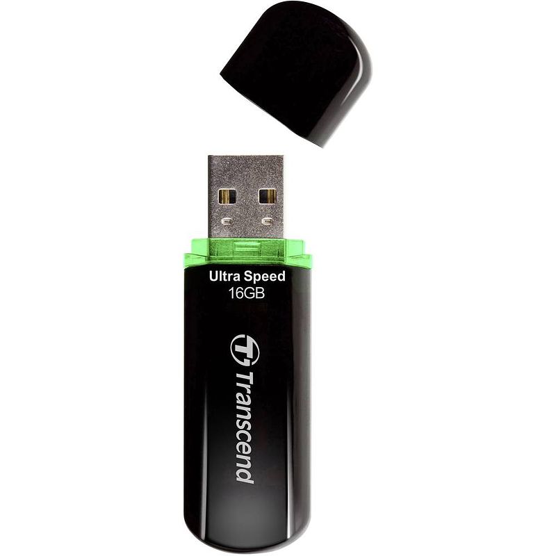 Foto van Transcend jetflash® 600 usb-stick 16 gb usb 2.0 groen ts16gjf600