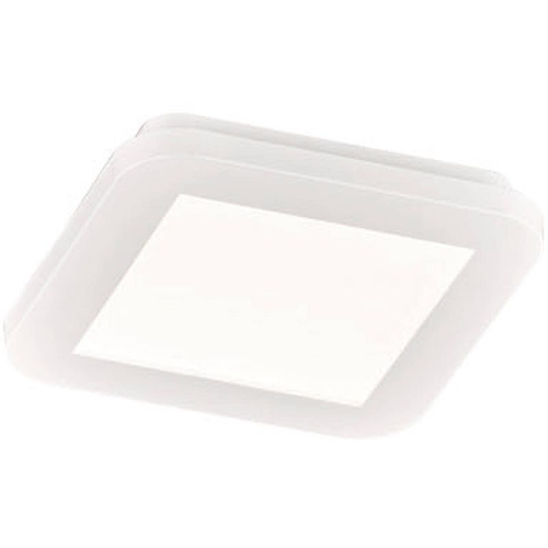 Foto van Led plafondlamp - badkamerlamp - trion camy - opbouw vierkant 9w - spatwaterdicht ip44 - dimbaar - warm wit 3000k - mat