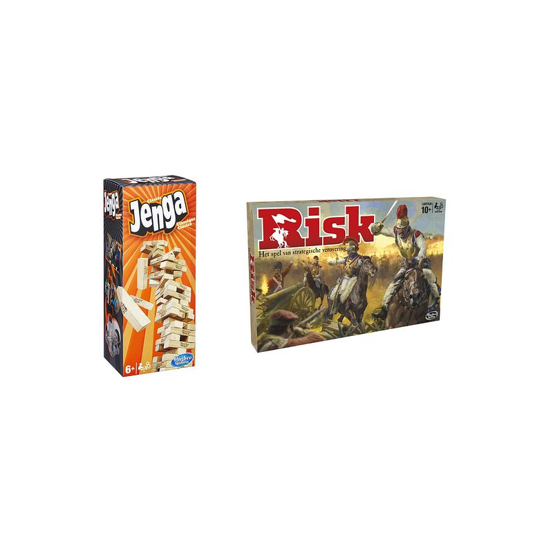 Foto van Spellenbundel - bordspellen - 2 stuks - jenga & risk