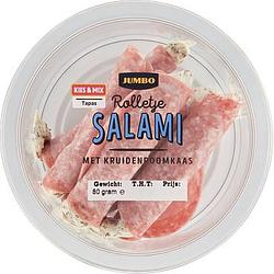 Foto van 3 voor € 6,00 | jumbo salami kruidenroomkaas 80g aanbieding bij jumbo