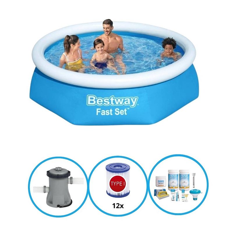 Foto van Bestway zwembad fast set - zwembad bundel - 244x61 cm