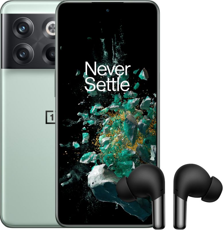 Foto van Oneplus 10t 128gb groen 5g + oneplus buds pro zwart