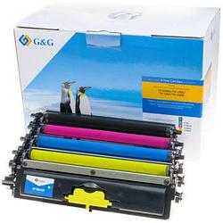Foto van G&g toner vervangt brother tn-230bk, tn-230c, tn-230m, tn-230y compatibel zwart, magenta, cyaan, geel 2200 bladzijden