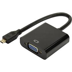 Foto van Digitus da-70460 hdmi / vga adapter [1x hdmi-stekker d micro - 1x vga-bus, jackplug female 3,5 mm] zwart 10.00 cm