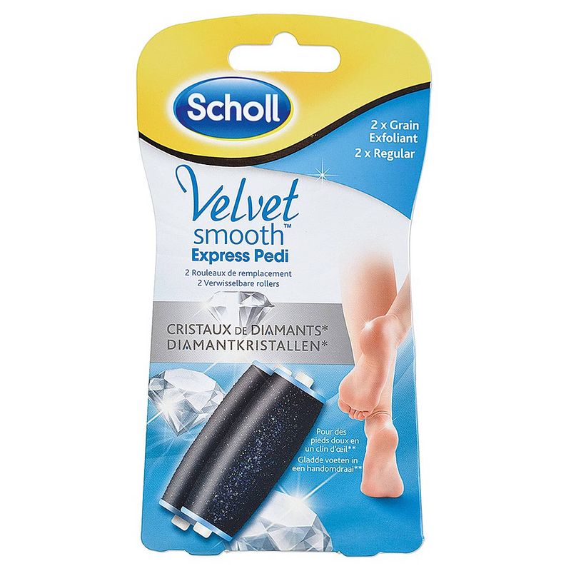 Foto van Scholl velvet smooth elektrische voetenvijl rollers - 2 stuks fijn