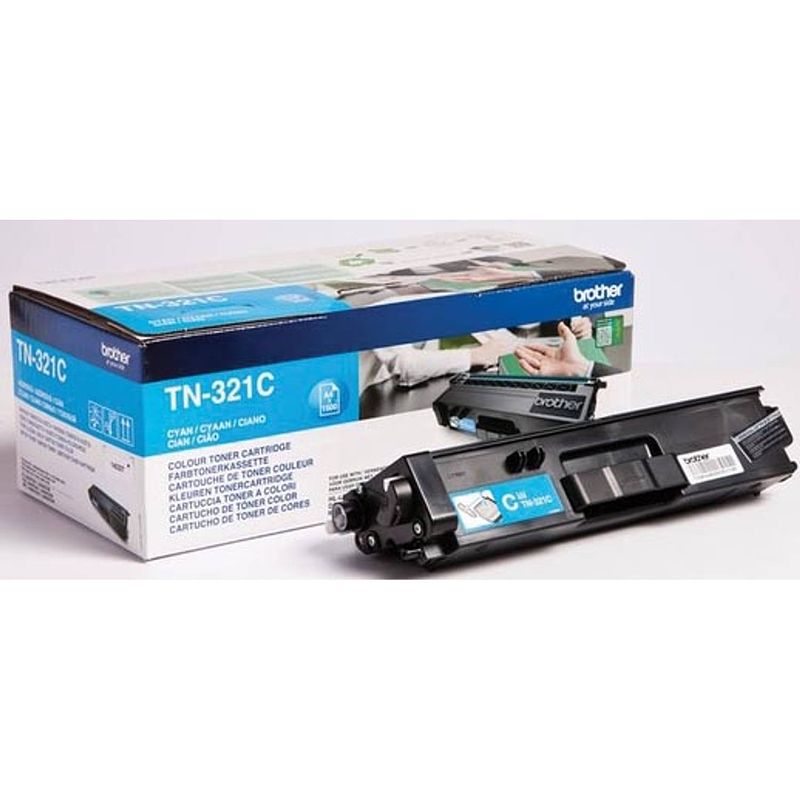 Foto van Brother toner, 1.500 pagina'ss, oem tn-321c, cyaan 4 stuks