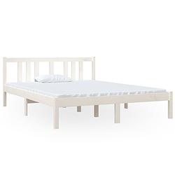 Foto van The living store houten bedframe - grenenhout - 140 x 190 cm - wit