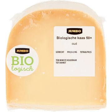 Foto van Jumbo biologische kaas 50+ oud stuk ca. 450g aanbieding bij jumbo | per verpakking m.u.v. portieverpakking