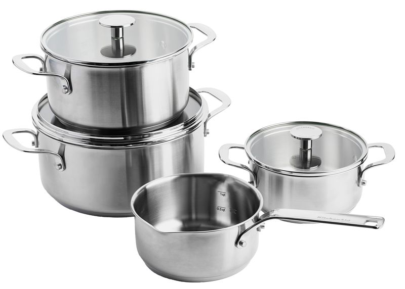 Foto van Kitchenaid stainless steel pannenset 4-delig