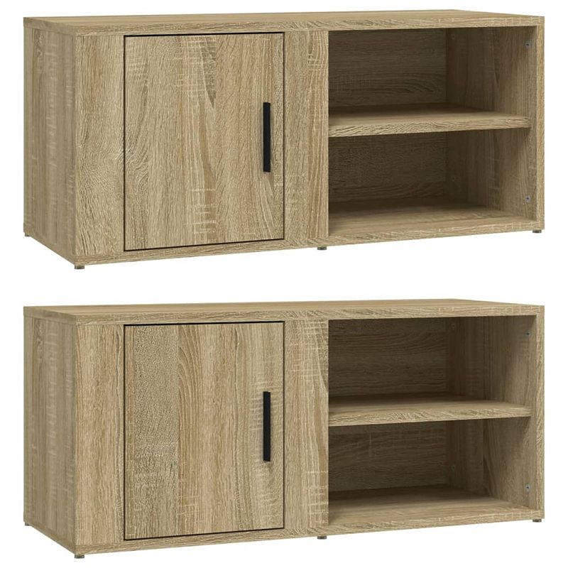 Foto van Vidaxl tv-meubels 2 st 80x31,5x36 cm bewerkt hout sonoma eikenkleurig