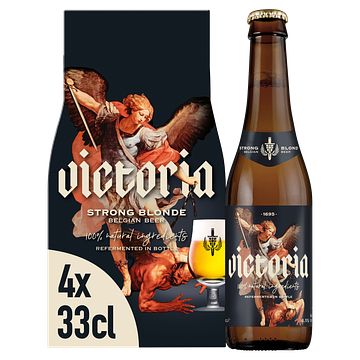 Foto van Victoria strong blonde belgisch bier flessen 4 x 33cl bij jumbo