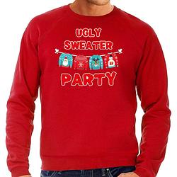 Foto van Rode kersttrui / kerstkleding ugly sweater party voor heren 2xl - kerst truien